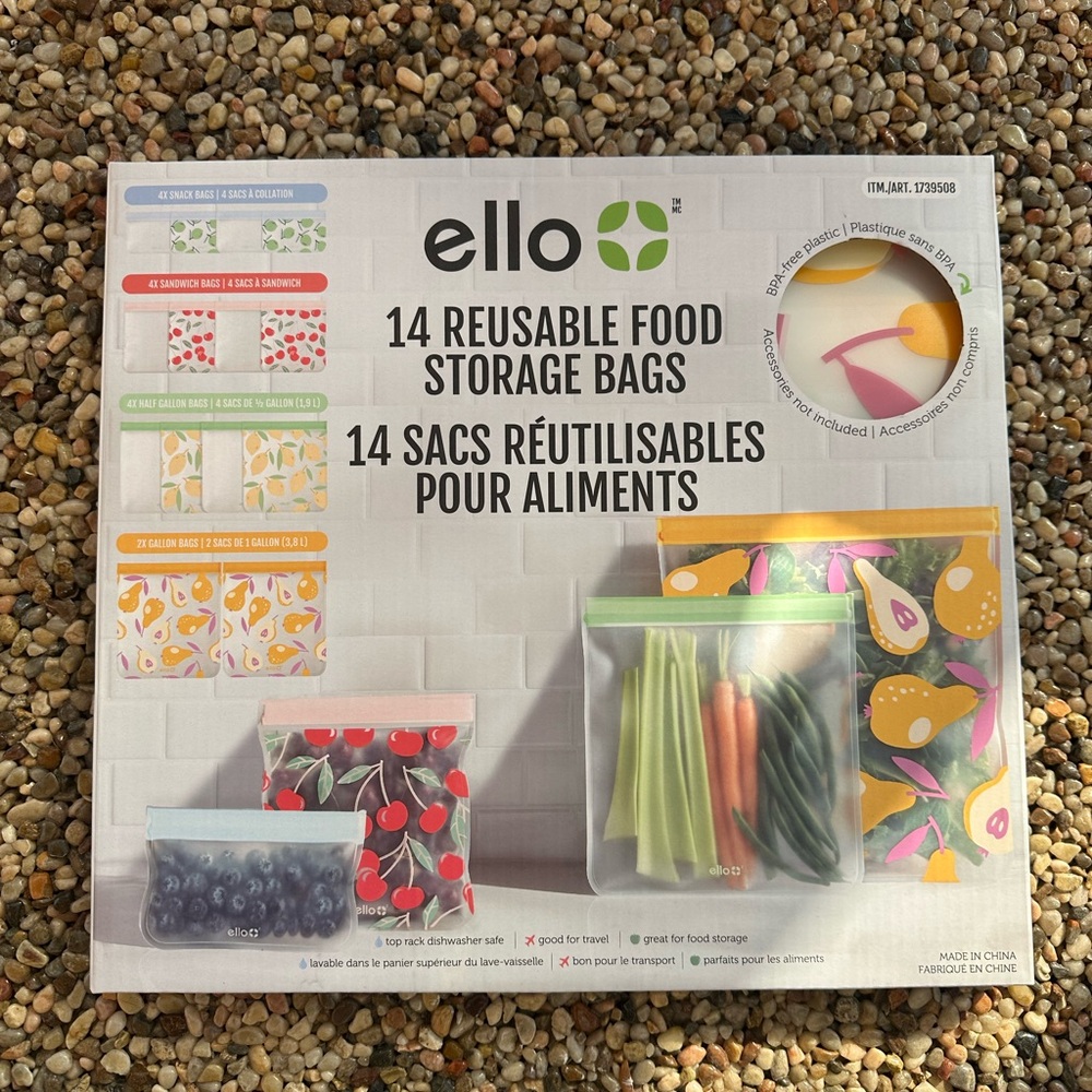 Reusable Food Storage Bags - Multicolor Set